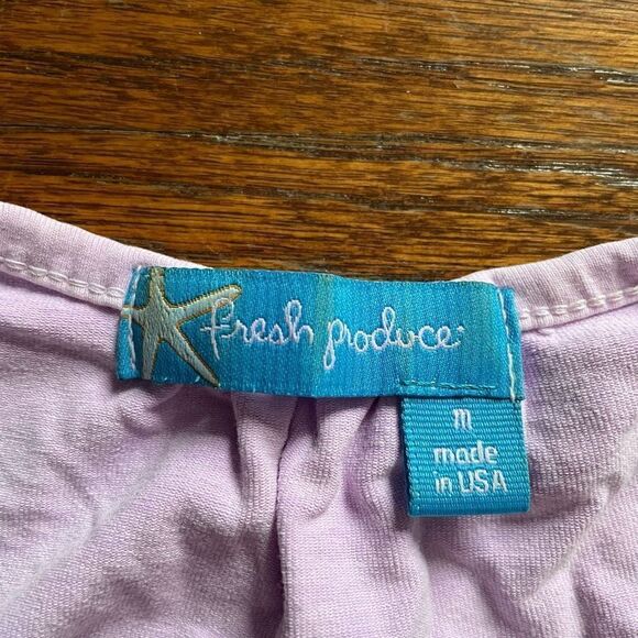 Fresh Produce Lavender Ruffle Front Short Sleeve Tee - Picture 2 of 5